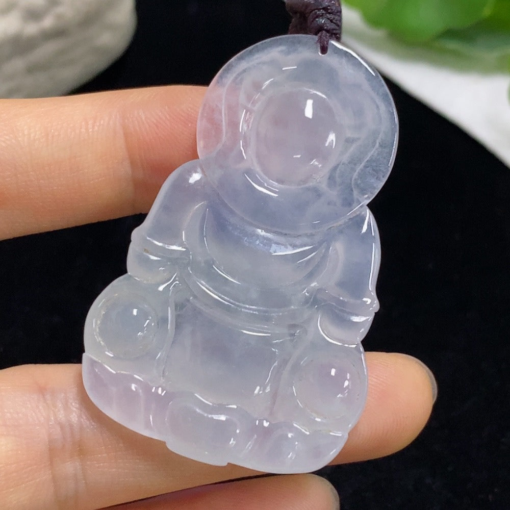 Jadeite Guanyin Pendant Total Weight Approx. 17.28g (Including Cord Weight) With Non-Grade A Beads