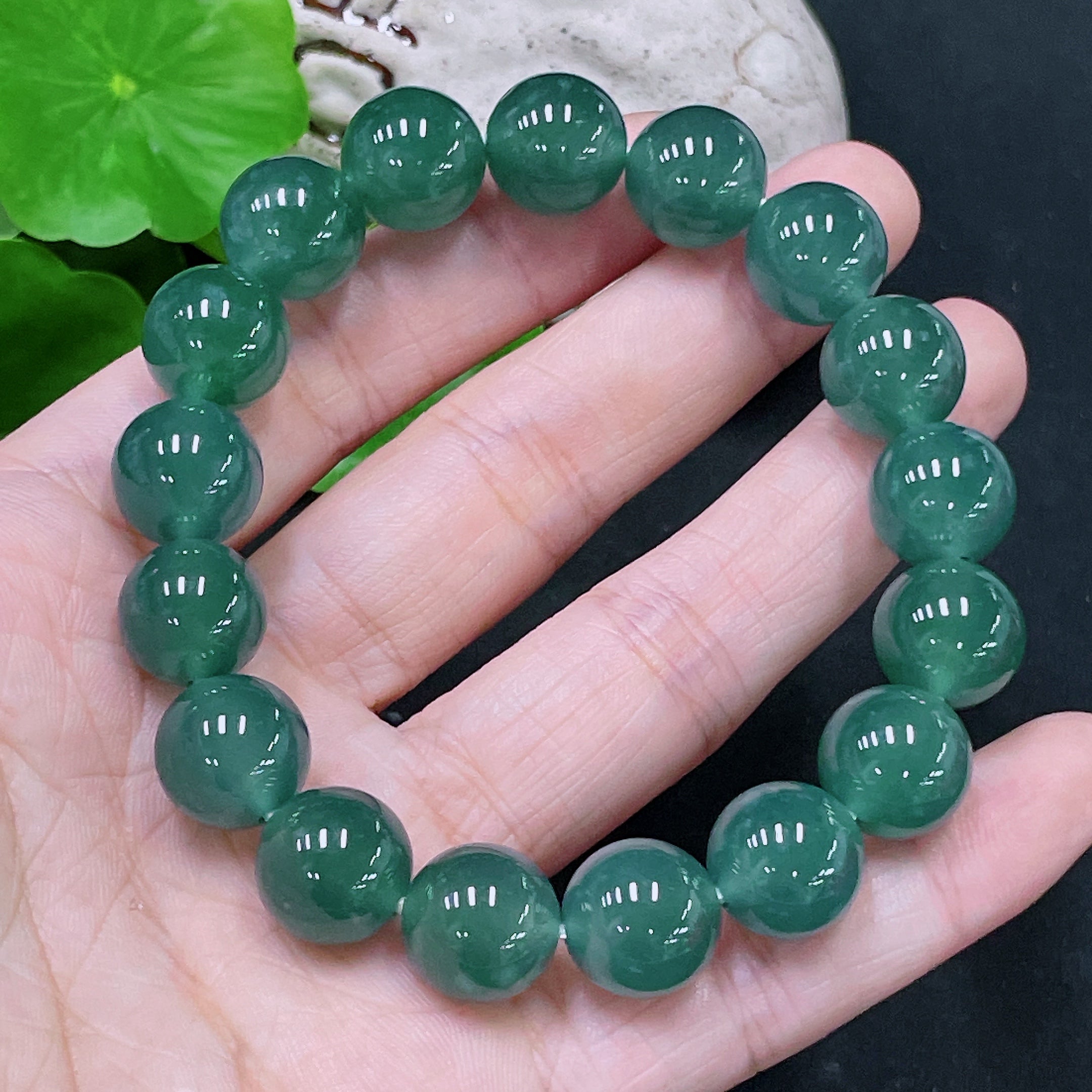Jadeite Bracelet Size 12.3mm Approx. Total Weight About 56.31g