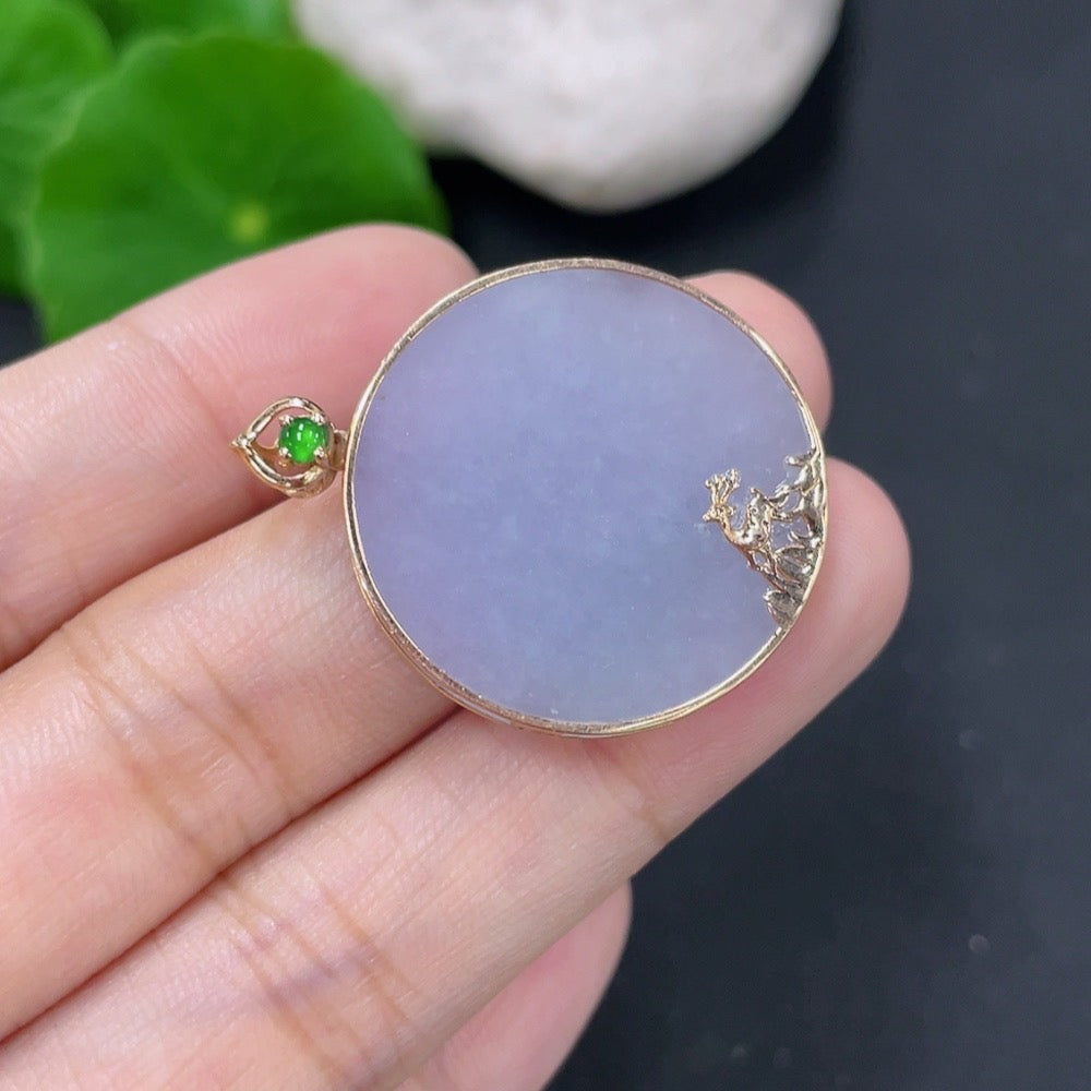 Jadeite Plain Pendant Necklace 18k Total Weight Approx. 5.08g