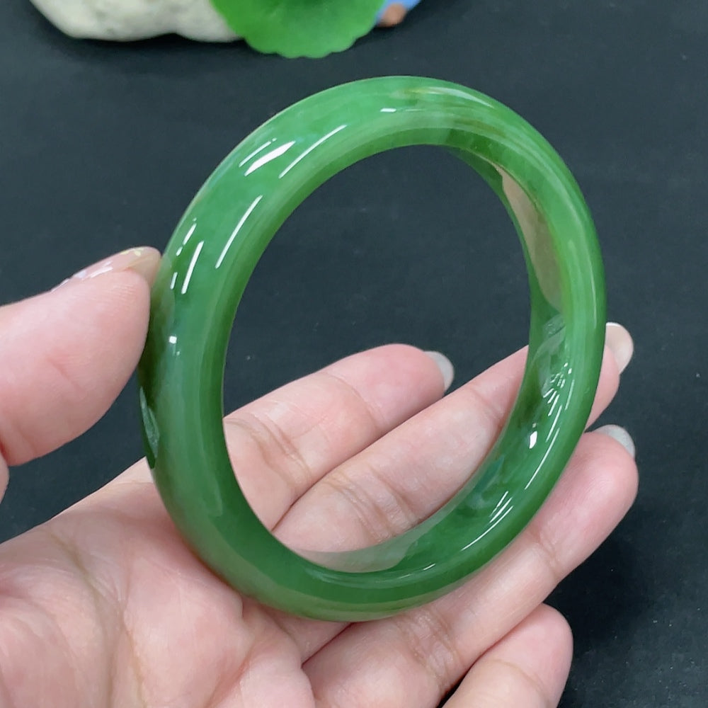 Hetian Jade Jasper Round Bracelet Size 59.1 Total Weight Approx. 57.7g