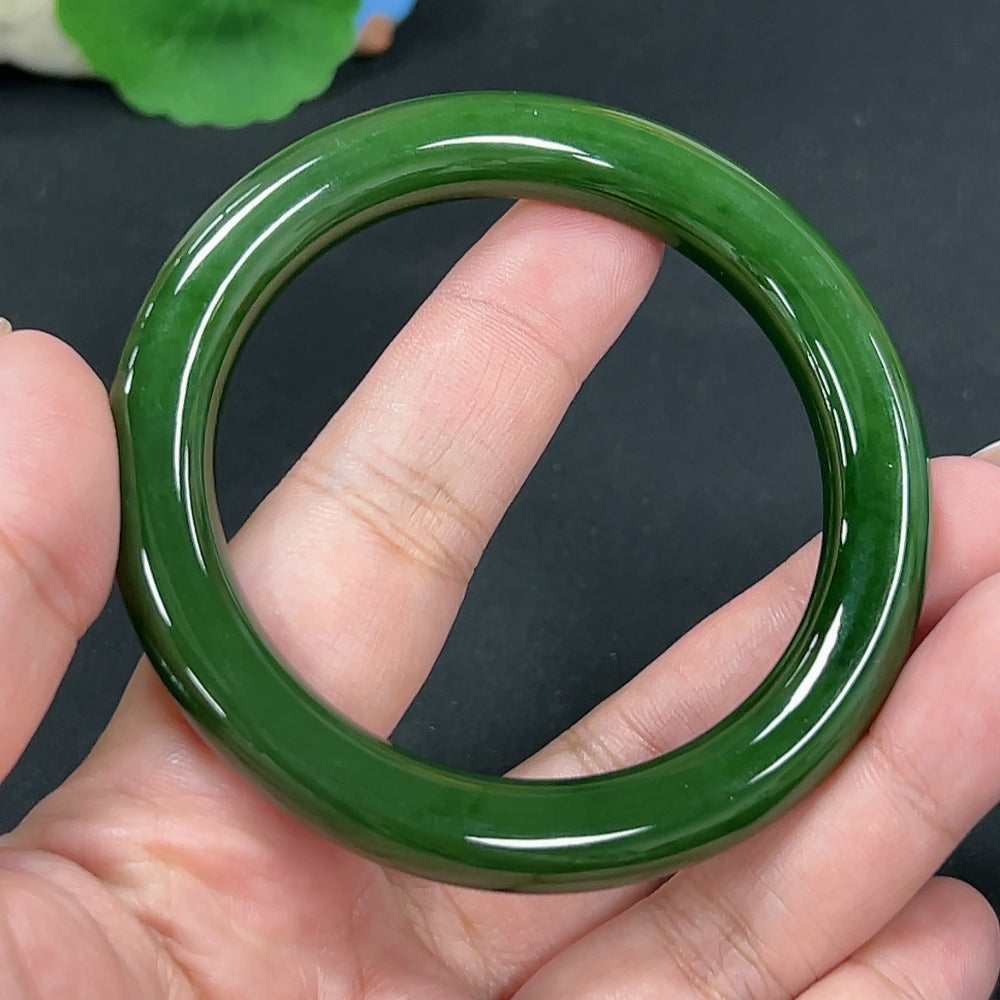 Hetian Jade Round Bangle Size 56.1 Total Weight Approx. 46.7g