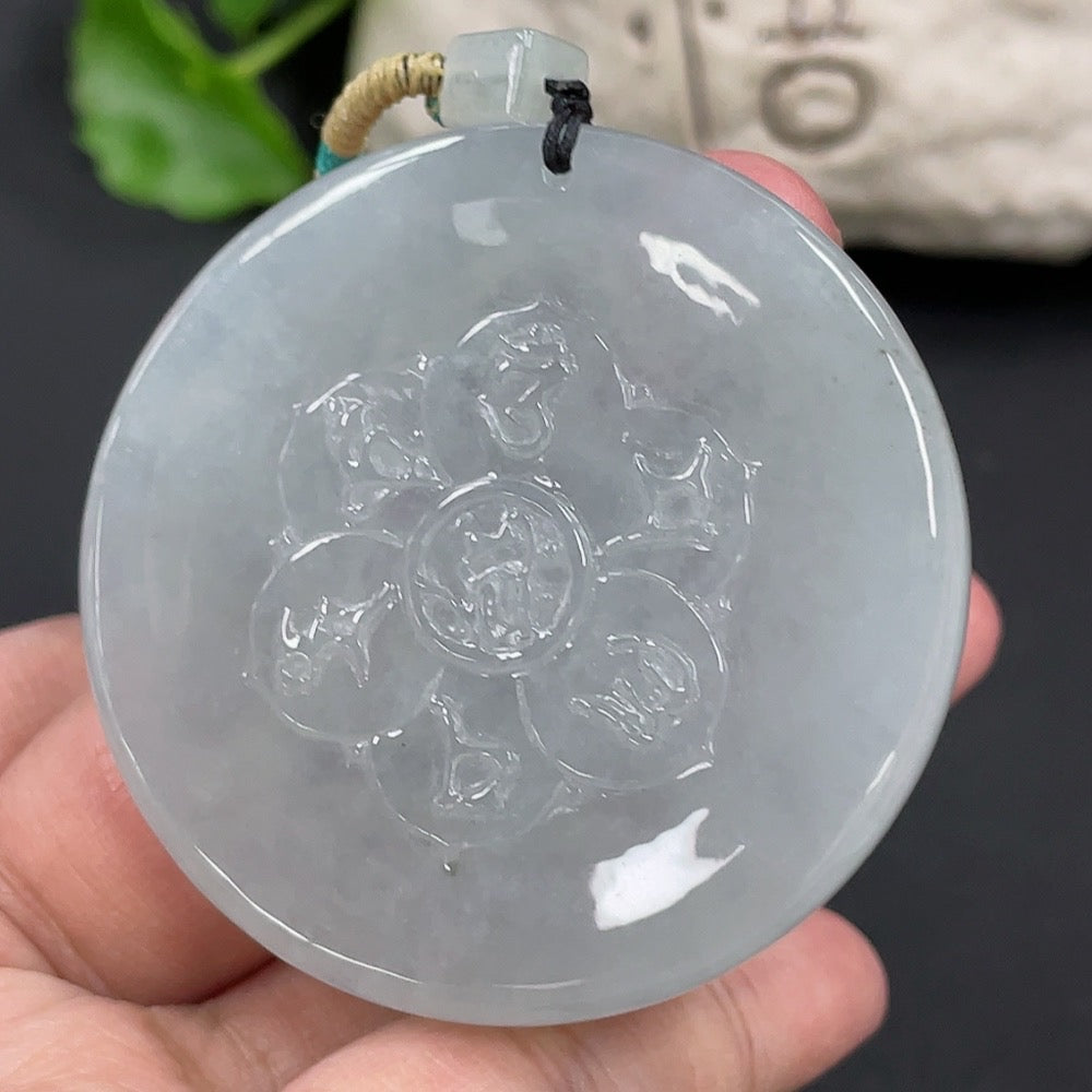Jadeite Pendant Buddha Amulet Total Weight Approx. 50.83g with Rope