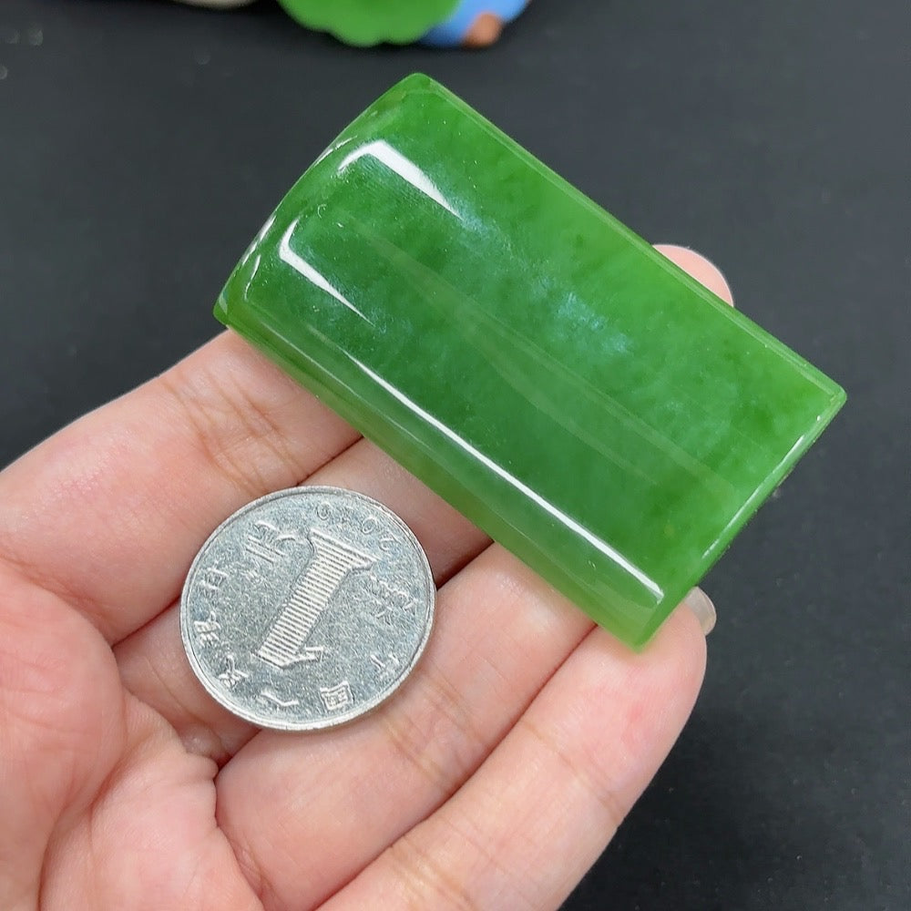 Green Hetian Jade Plain Pendant