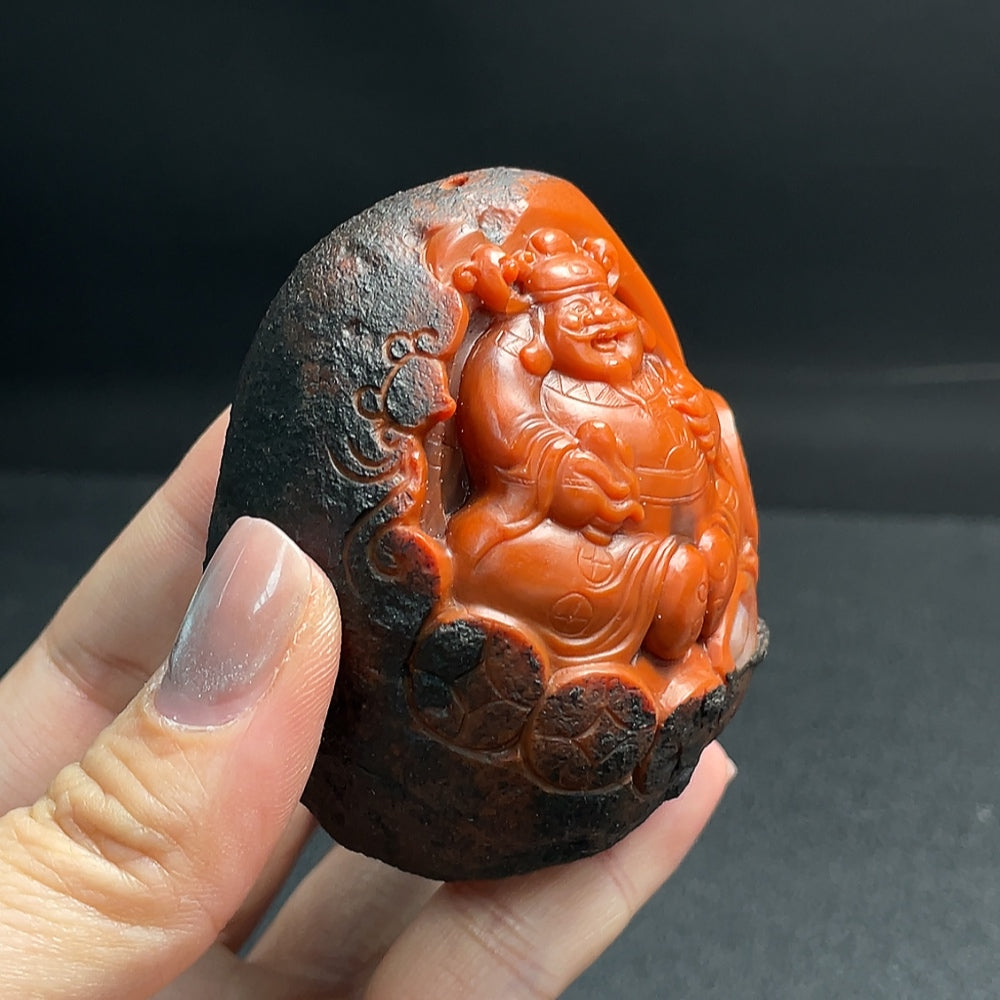 Red Agate Pendant (Testing only applies to the red portion, contains other mineral components, organic matter visible, total weight approximately 206.11g)