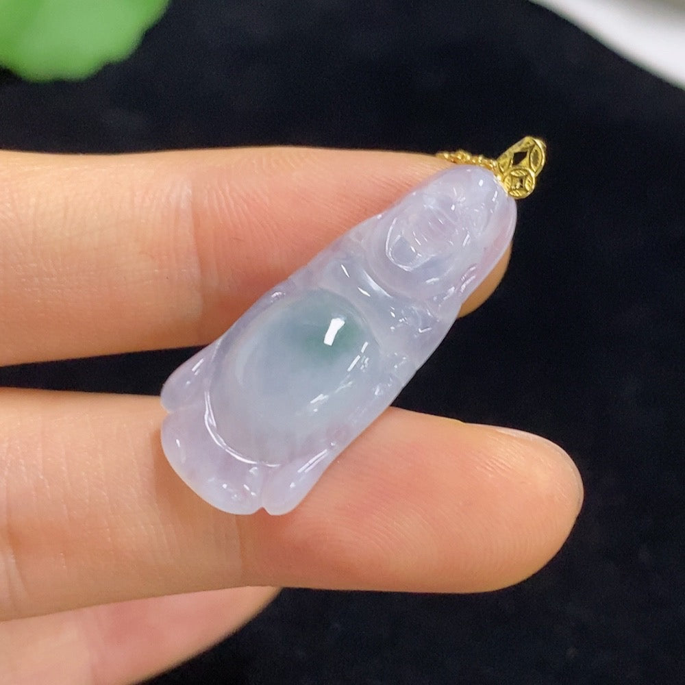 Jadeite Buddha Pendant 18k Total Weight Approx. 3.54g (Incl. Chain)