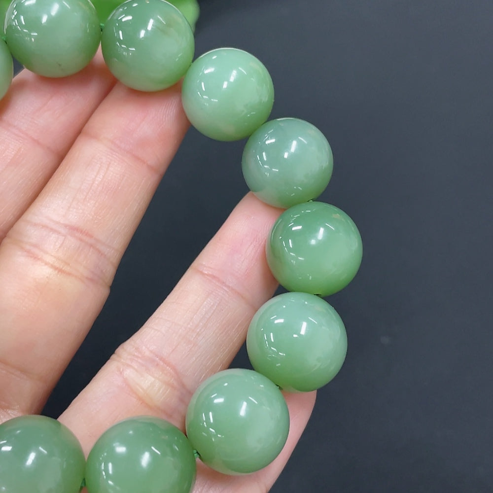 Hetian Jade Jasper Bracelet, Approx. 14mm, Total Weight Approx. 60.5g