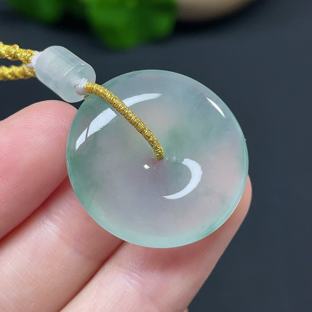 Jadeite Safety Buckle Pendant with Cord