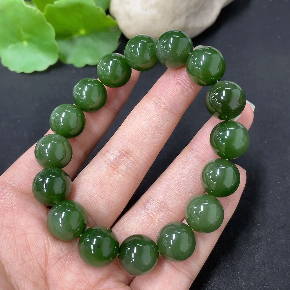 Green Hetian Jade Bracelet
