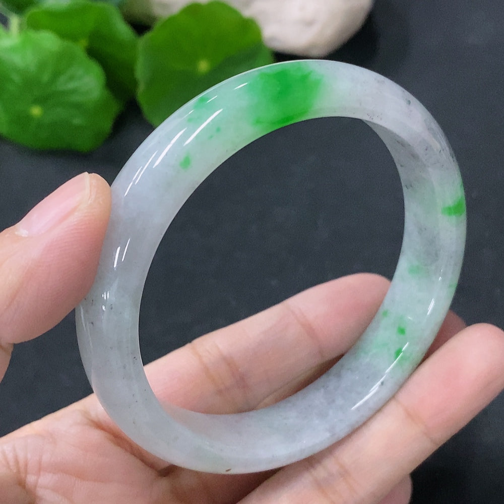 Jadeite Round Bangle Size 55mm Total Weight Approximately 46.56g
