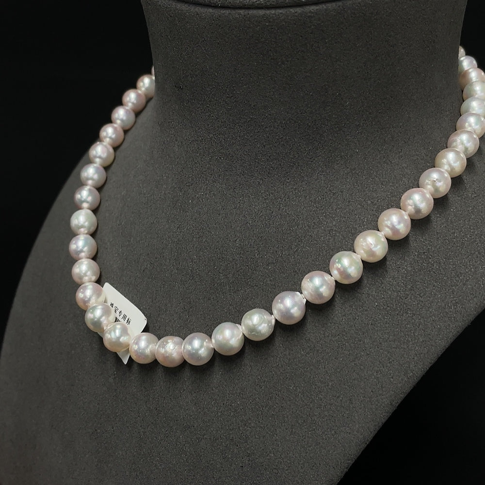 Seawater pearl necklace non-gold setting total weight about 44.27g size about 8.6mm