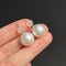 18k seawater pearl earrings, total weight approximately 6.23g, size about 12.3mm