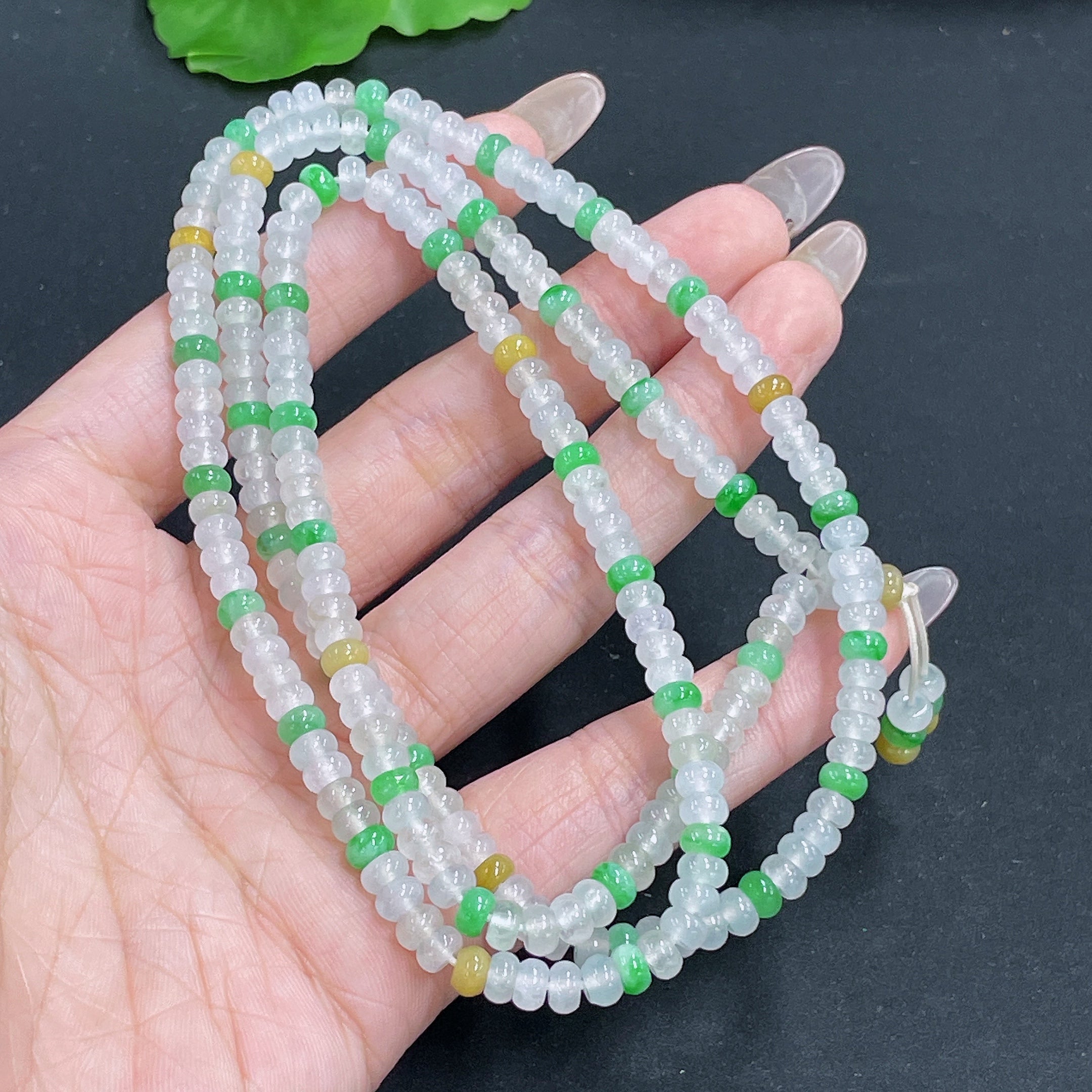 Jadeite Bead Necklace Total Weight Approx. 38.47g Size About 4.9mm