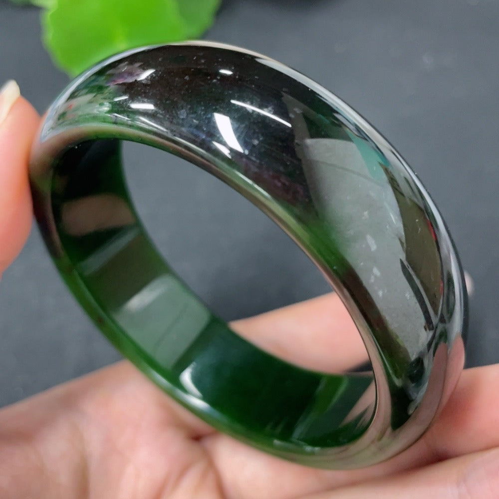 Hetian Jade Green Jade Round Bracelet