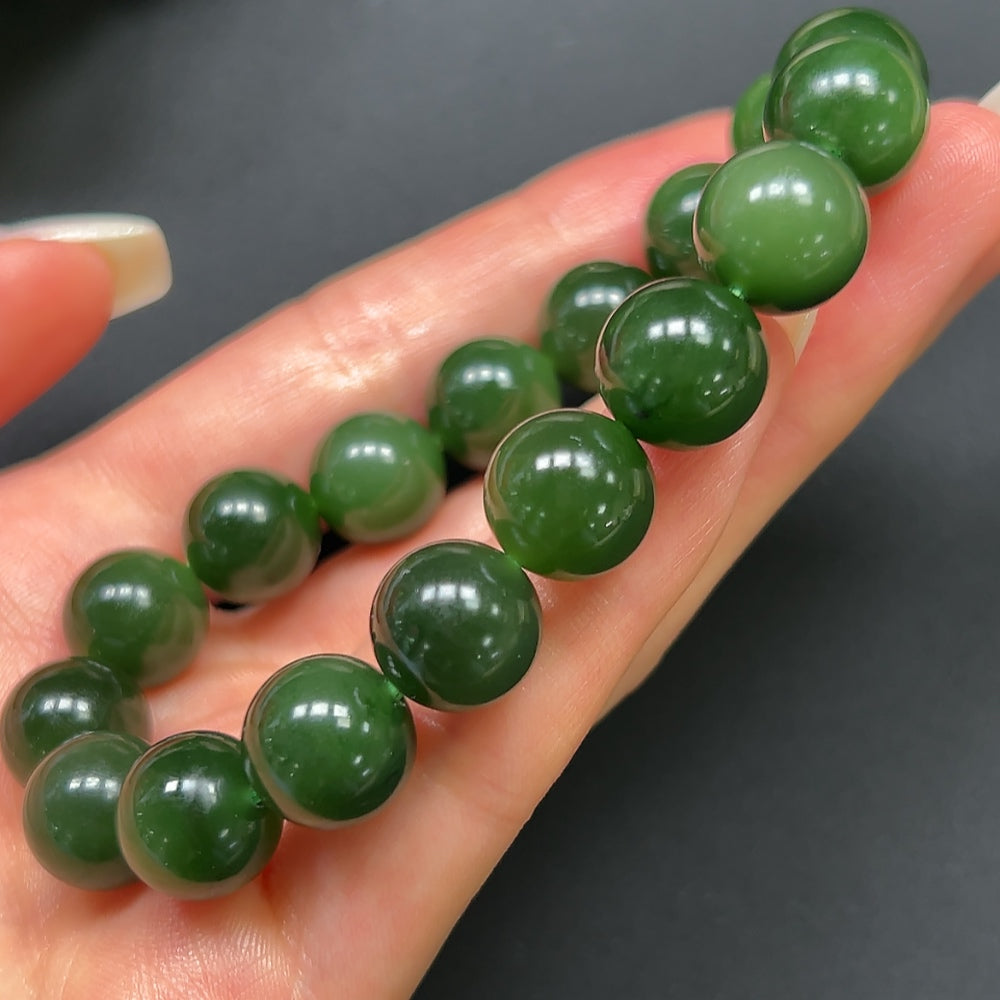 Hetian Jade Jasper Bracelet 12mm Approx. 45.35g