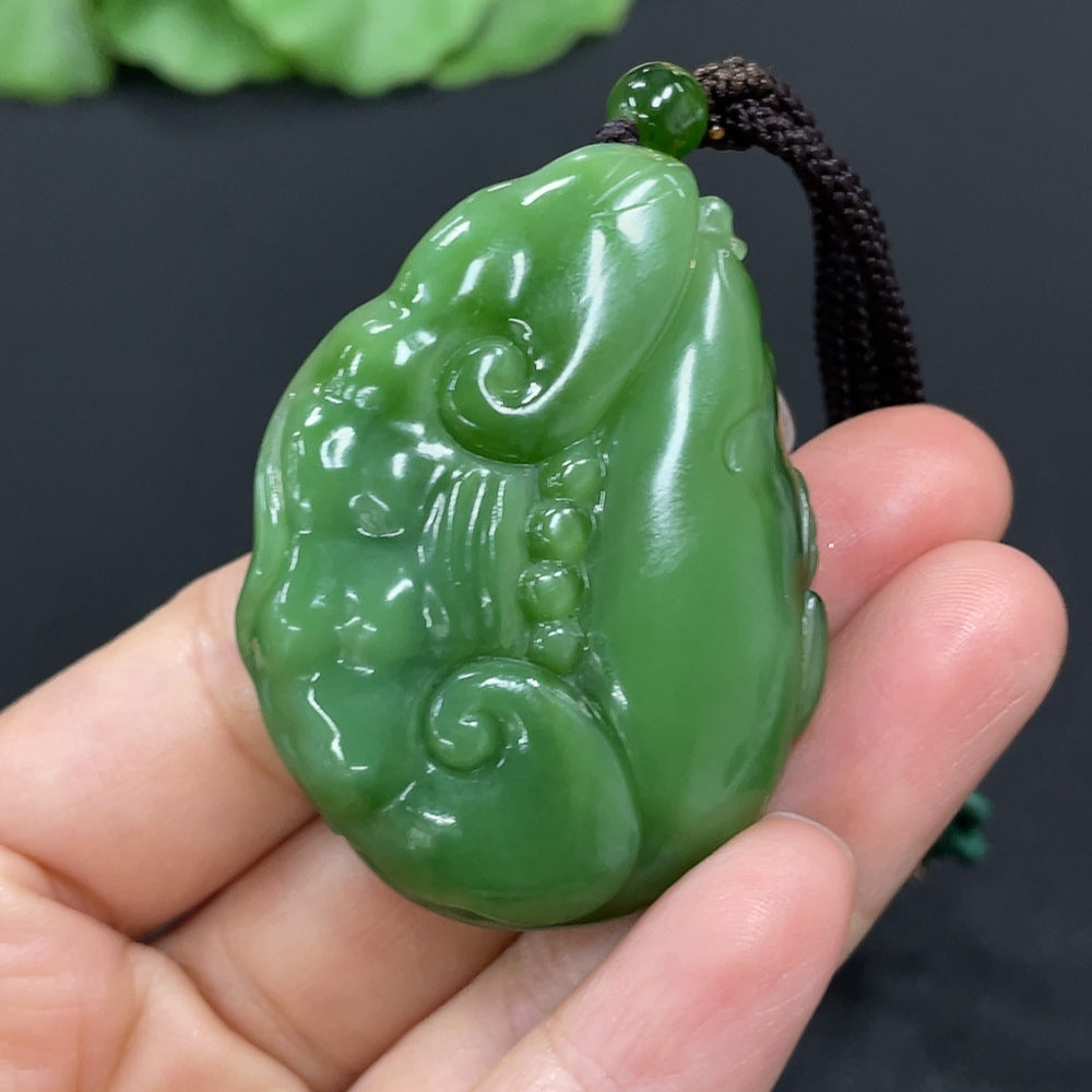 Hetian Jade Jasper Buddha pendant necklace by HKHQ with beads, total weight approx. 37.4g, featuring natural stone and detailed Buddha charm.