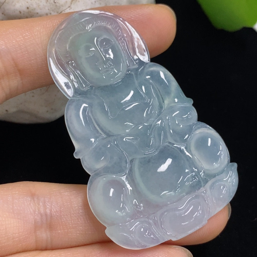 Jadeite Guanyin Pendant, Total Weight Approx. 14.69g