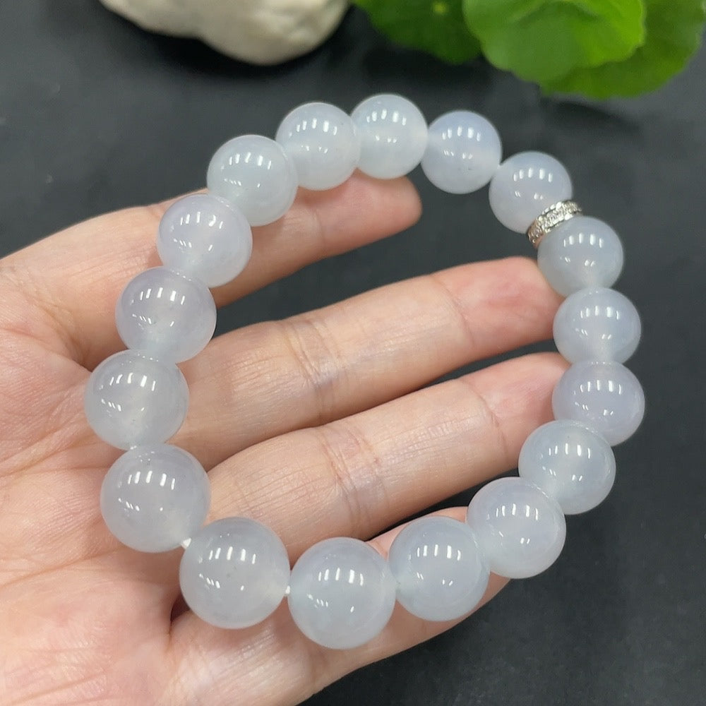 Jadeite Bead Necklace Approx. 11.7mm (Non-Gold-Inlaid)