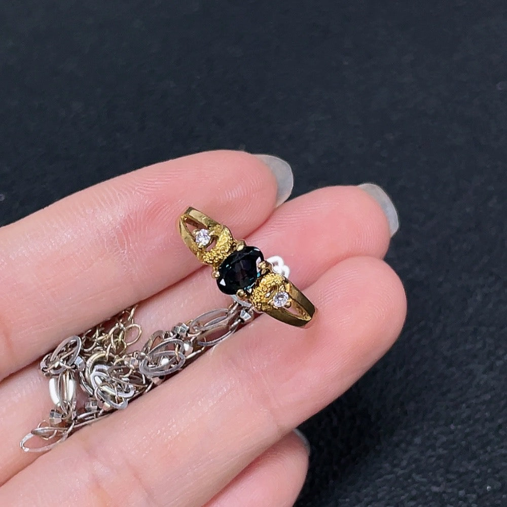 Sapphire Inlaid Ring 18k Gold Product Non-Diamond
