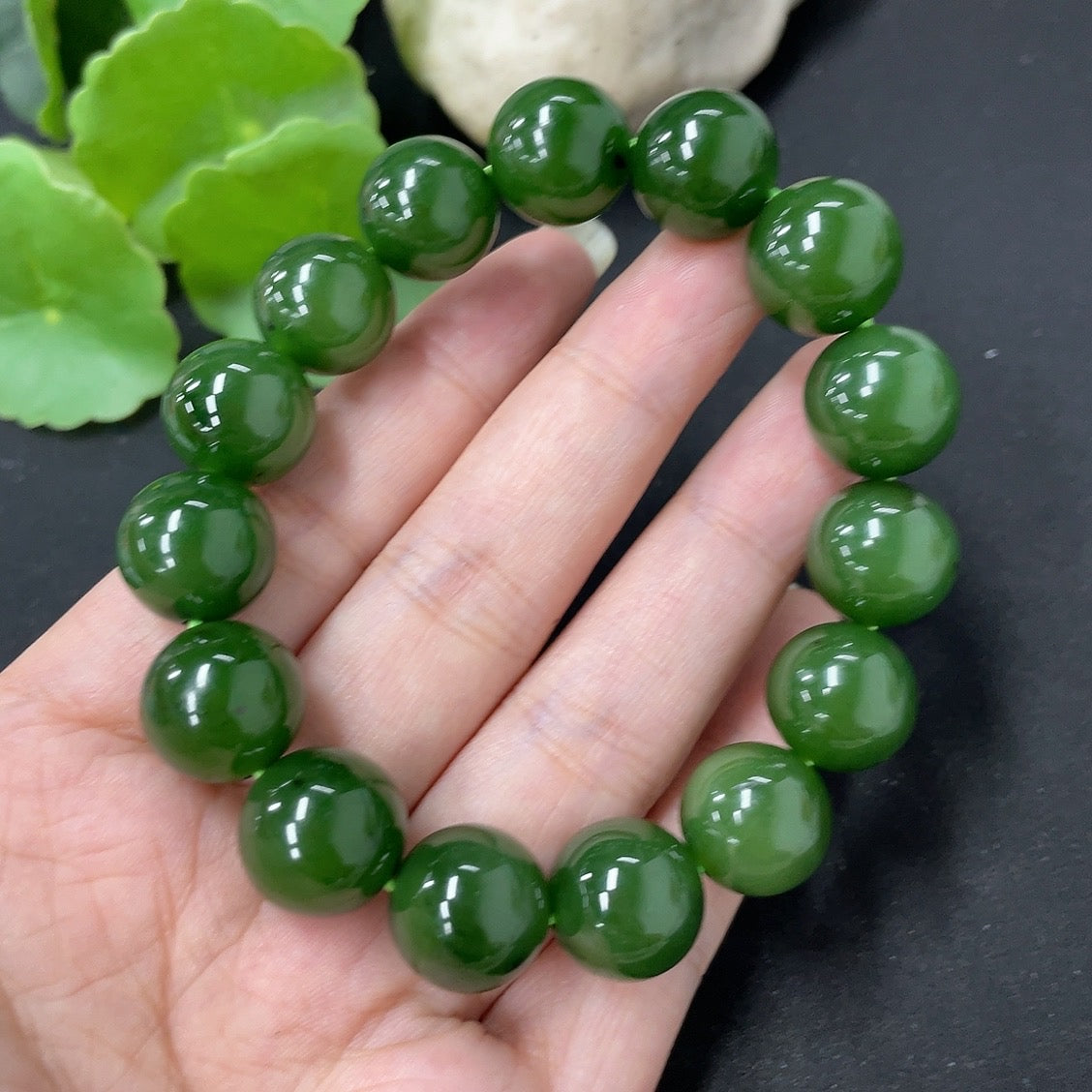 Hetian Jade Bracelet, Approx. 13.4mm, Total Weight Approx. 56.8g