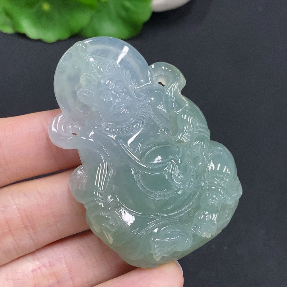Jadeite Wealth God Pendant Total Weight Approx. 43.6g