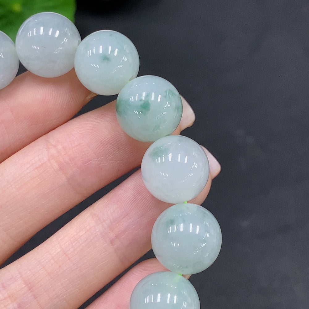 Jadeite Bead Necklace Approx. 12.4mm Total Weight 49.9g
