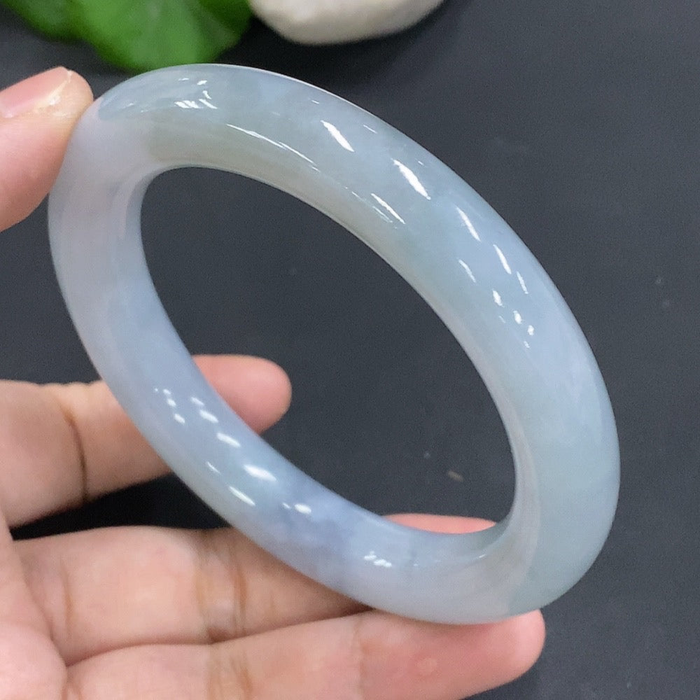 JadeiteRound Bangle Bracelet, Size 59, Total Weight 75.791g