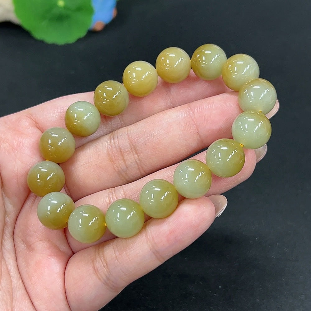 Hetian Jade Bracelet, approx. 11.7mm, total weight approx. 42.1g