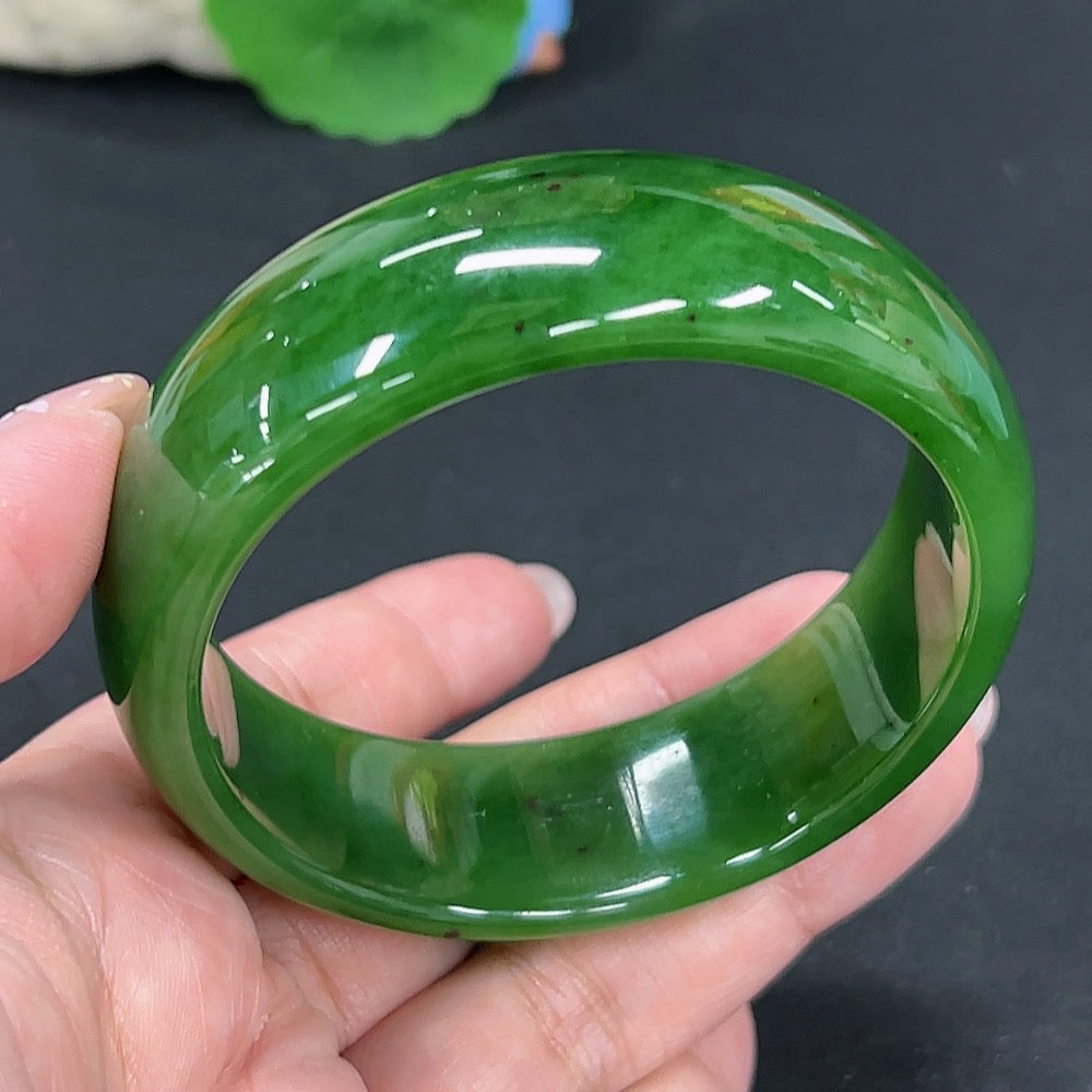 Hetian Jade Jasper Round Bracelet Size 60.2 Total Weight Approx. 81.7g