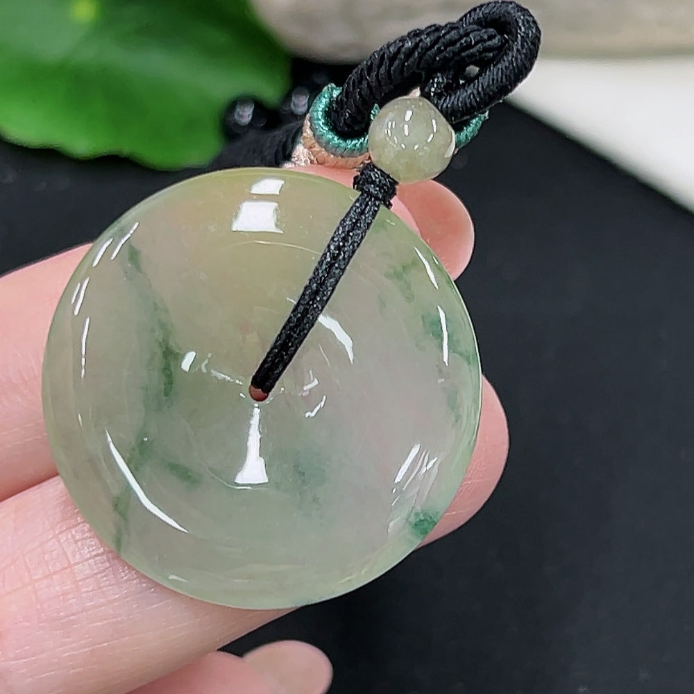 Jadeite Safety Buckle Pendant (Non-Gold Inlaid) (Color Origin Undetermined)