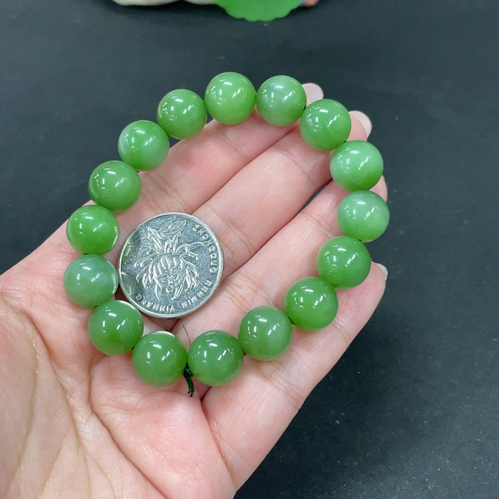 Hetian Jade Bracelet, Approx. 12mm, Total Weight About 43.6g