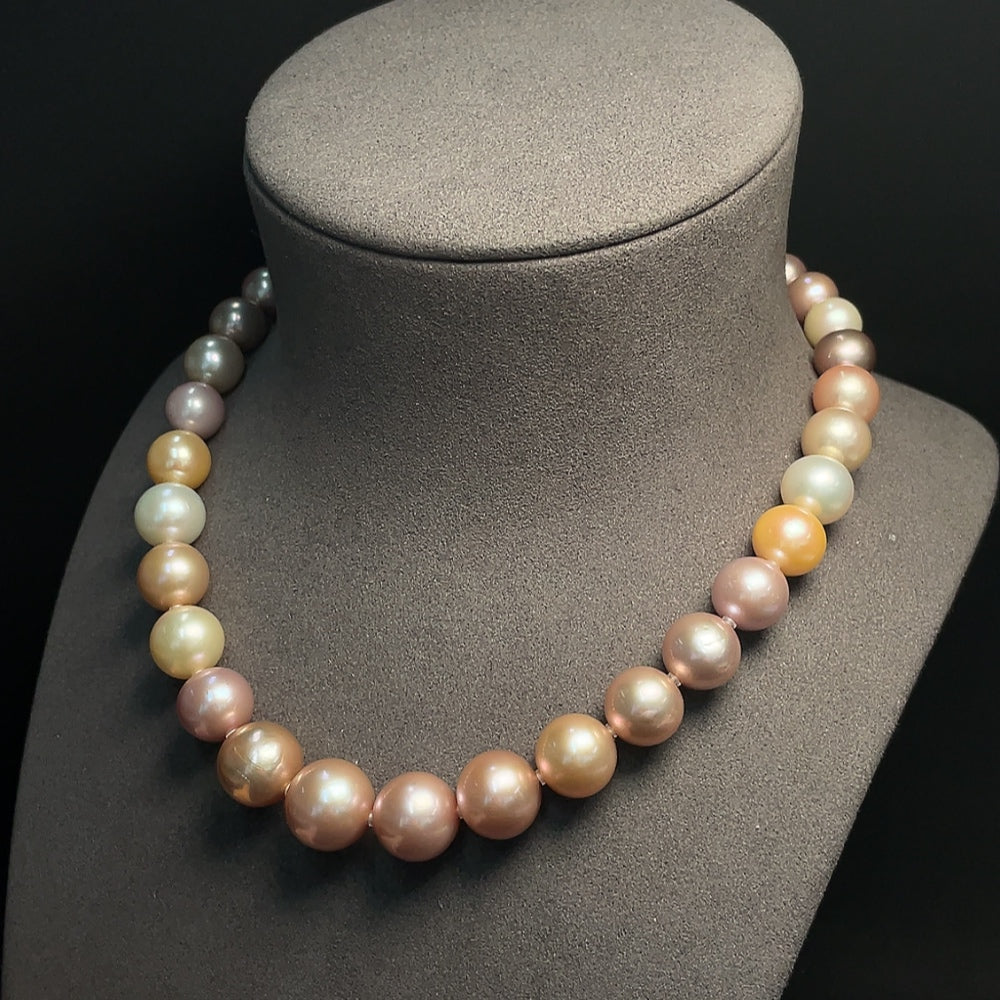 Pearl bead necklace non-gold total weight about 84.01g size 10-14.7mm approx
