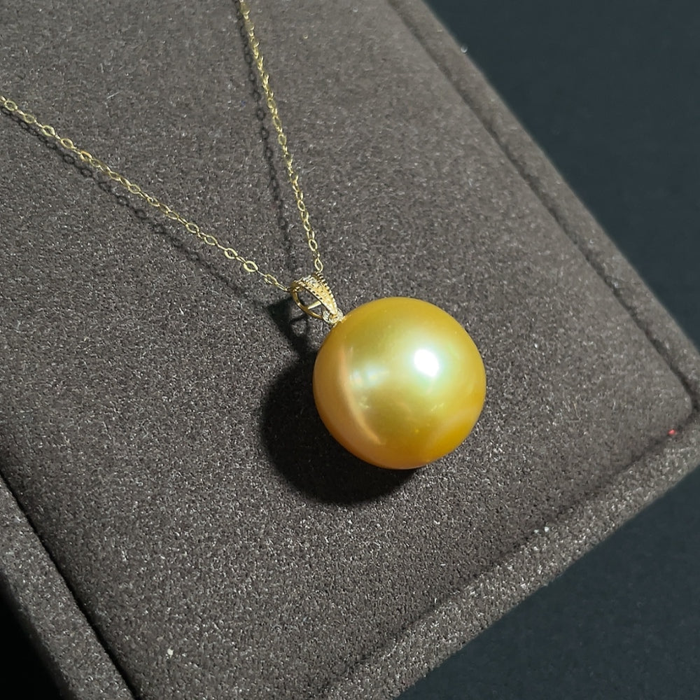Seawater Pearl Necklace 18k Gold Color Origin Undetermined Total Weight Approx. 5.2g Size About 14.8mm