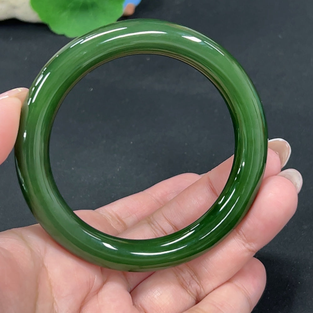 Hetian Jade Round Bangle Size 56.1 Total Weight Approx. 46.7g
