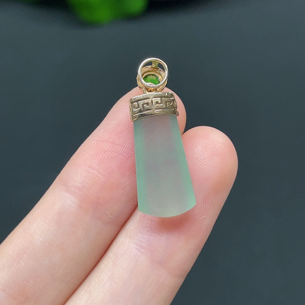 Jadeite Plain Pendant with 18k Diamond Accents