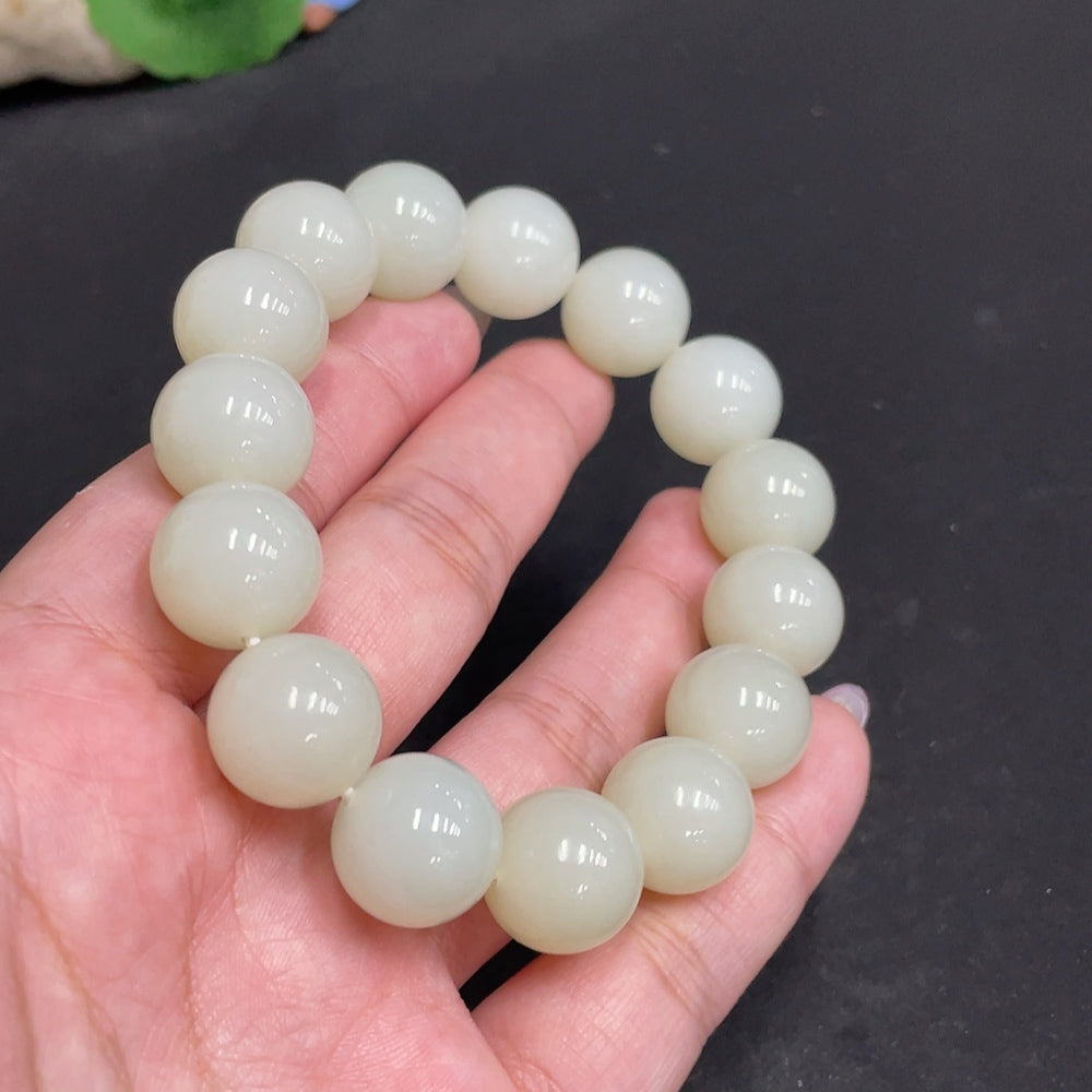 Hetian Jade Bracelet, Approx. 14.5 mm, Total Weight Approx. 73.7g