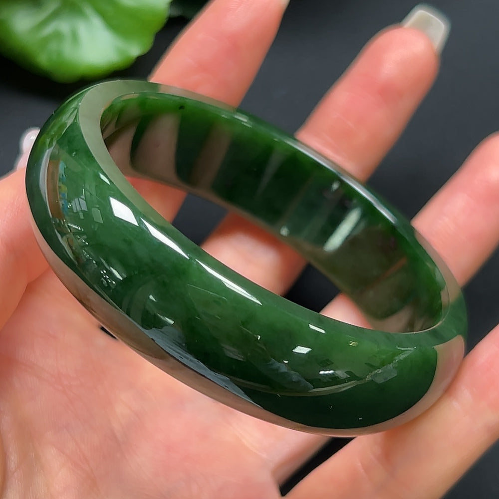 Hetian Jade Green Jade Round Bracelet