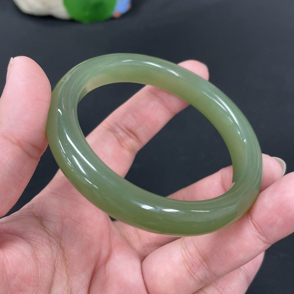Hetian Jade Round Bracelet Size 56 Total Weight Approx. 46g