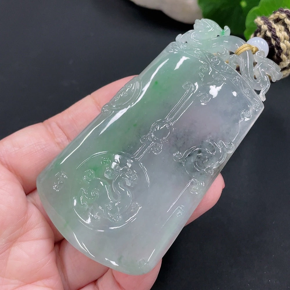 Jadeite Pendant Antique Plaque Total Weight Approx. 59.05g