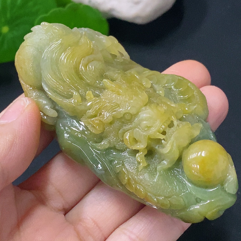 Jadeite Pendant Dragon Plaque Total Weight Approx. 90.9g Color Origin Undetermined