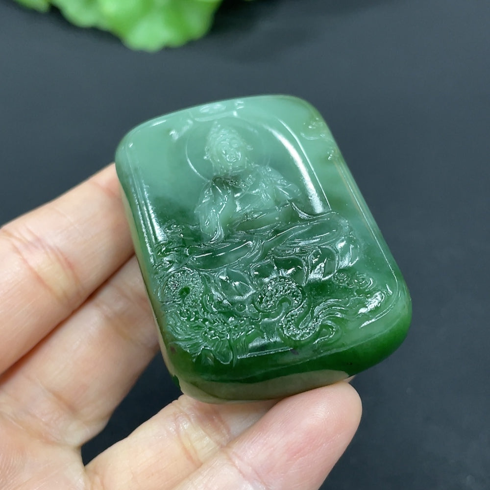 Hetian Jade Pendant Guanyin Total Weight Approx. 62g