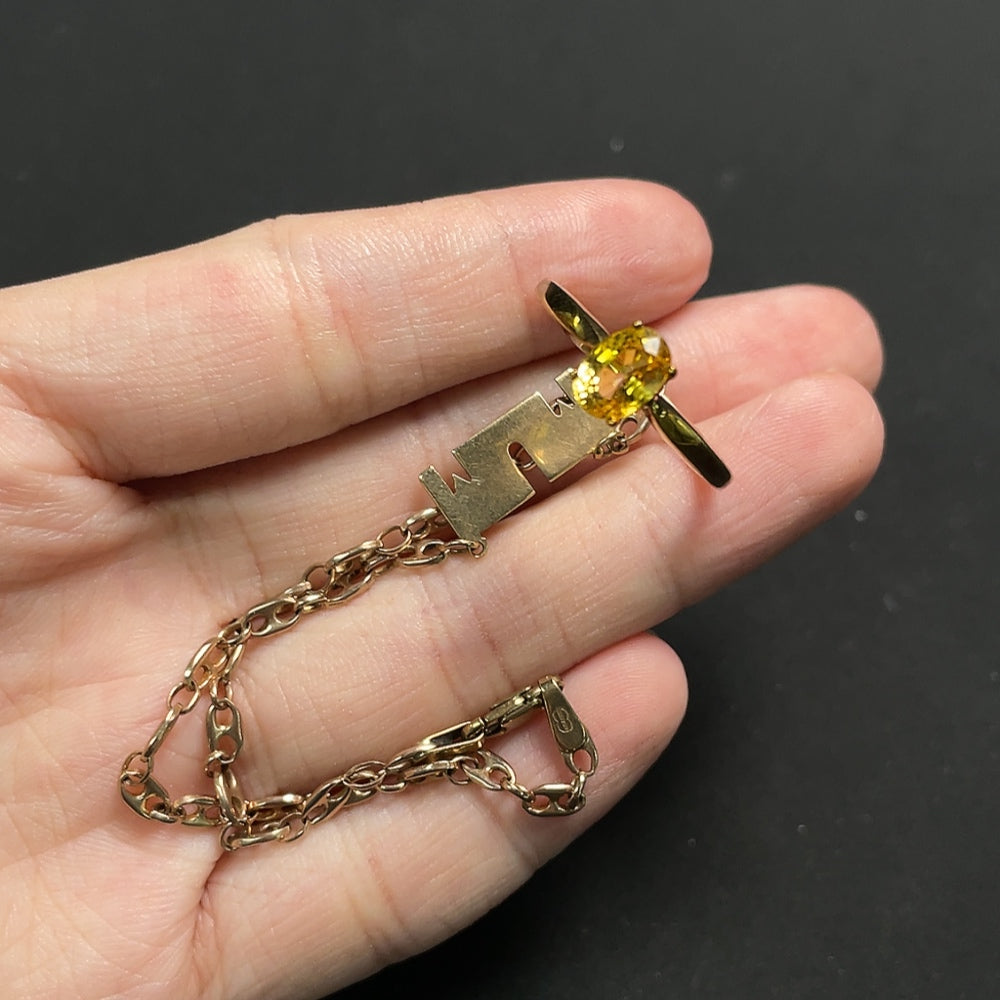Sapphire bracelet 9k gold color origin undetermined