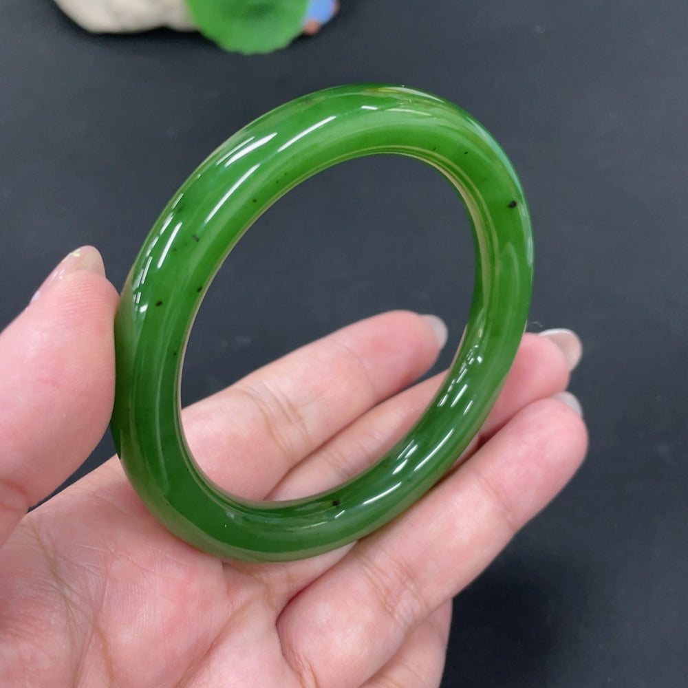Hetian Jade Round Bangle Size 57.3 Total Weight Approx. 45.6g