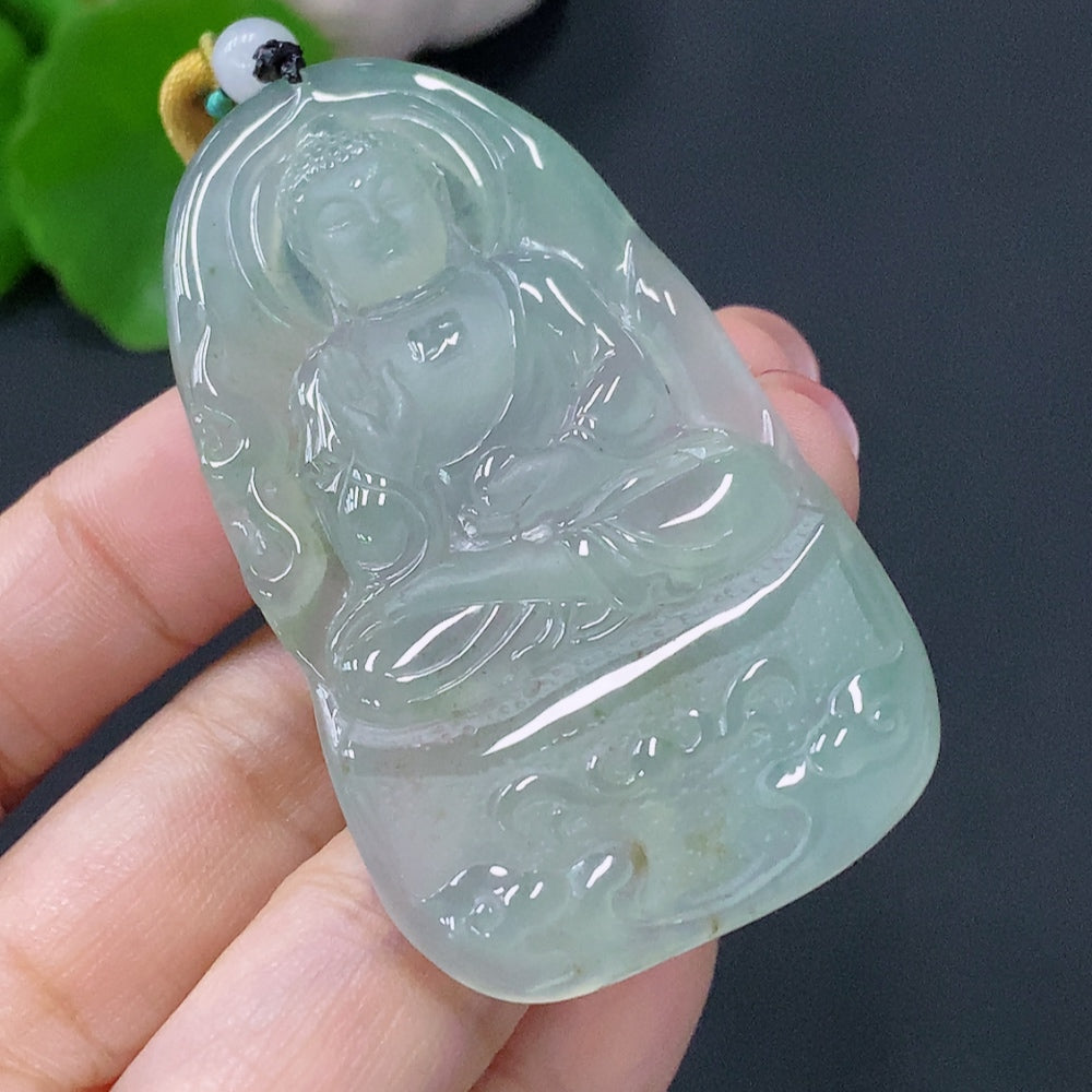 Jadeite Pendant Buddha Plaque Total Weight Approx. 26.54g