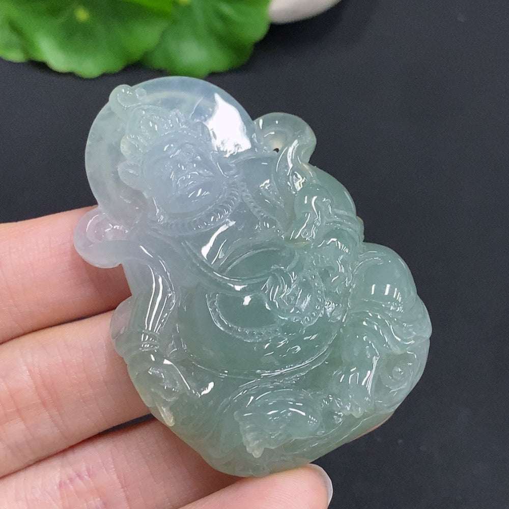 Jadeite Wealth God Pendant Total Weight Approx. 43.6g