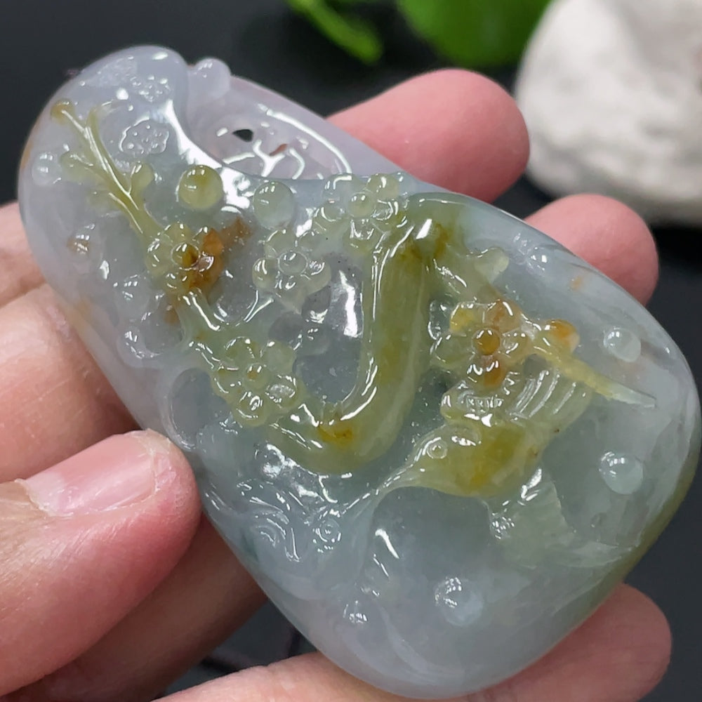 Jadeite Double Happiness Pendant