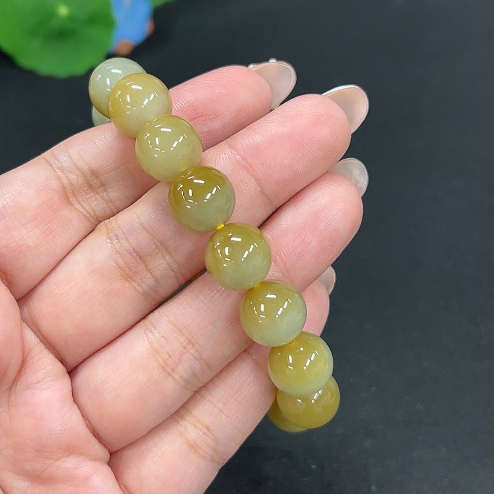Hetian Jade Bracelet, approx. 11.7mm, total weight approx. 42.1g
