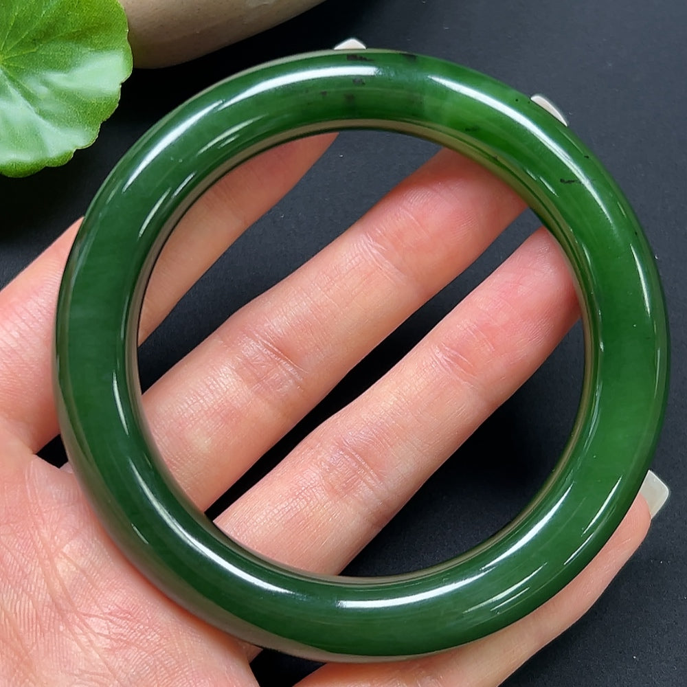 Hetian Jade Green Jade Round Bangle