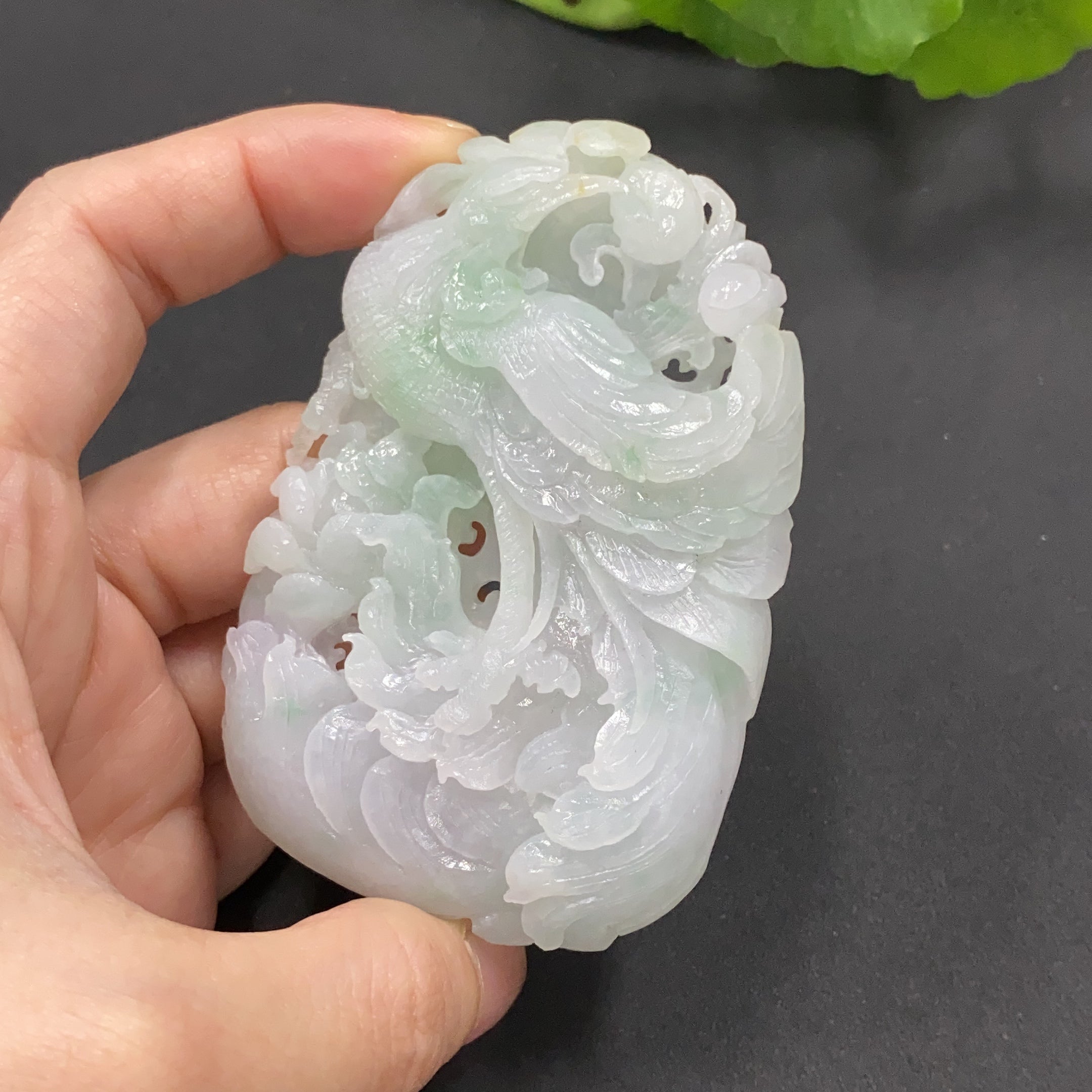 Unpolished Jadeite Pendant - Phoenix