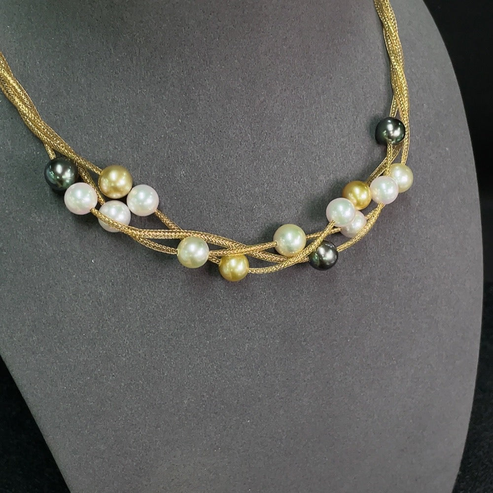 Seawater Pearl Necklace 18k Gold Approx. 8.5mm Color Origin Undetermined