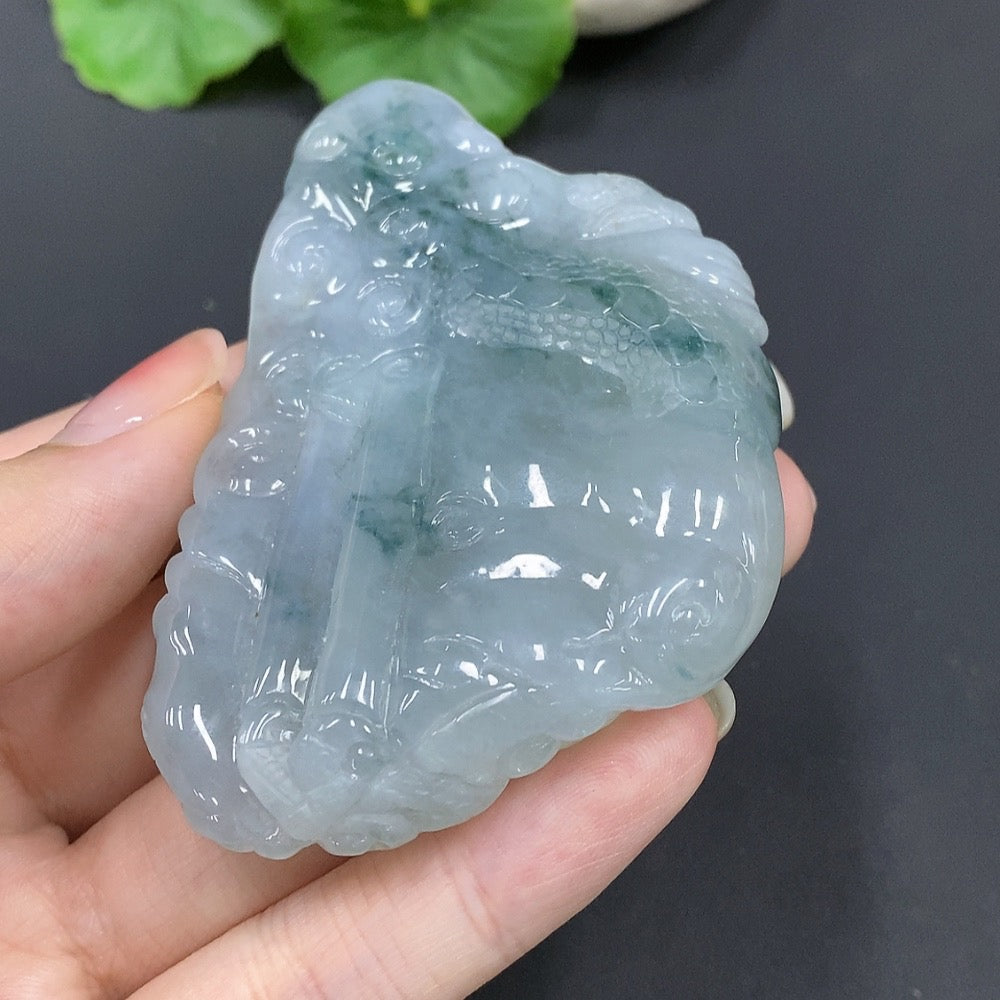 Jadeite Dragon Soaring the World Pendant, Total Weight 90.993g